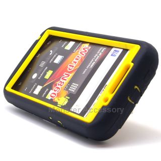 Black Yellow Kickstand Double Layer Hard Case for ZTE Warp N860 Boost