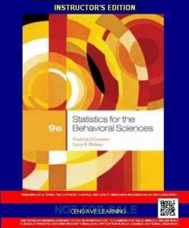 Statistics for the Behavioral Sciences by Gravetter Wallnau 9ed 9th ED