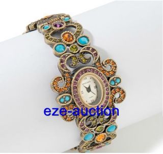 Heidi Daus Georgian Lace Crystal Accented Cuff Watch New with Tags