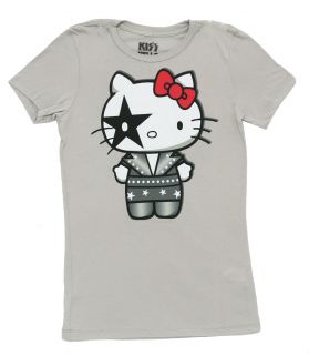 Hello Kitty Silver Kiss Mighty Fine Juniors Babydoll T Shirt Tee
