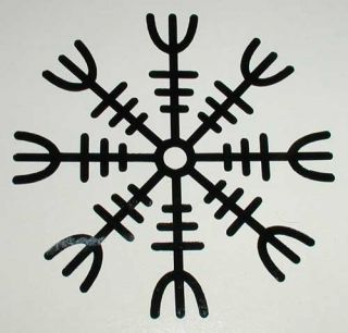  Medieval Black Viking Runes Helm of Awe Vinyl Decal Sticker