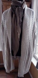 Chicos Long Loose Tunic Sweater Vest Knit w Silver Thread  Generous