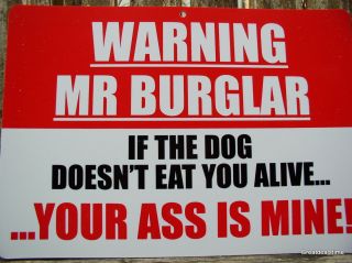 NO TRESPASSING WARNING MAN CAVE DECOR SIGNS IF THE DOG DOESNT GET YOU