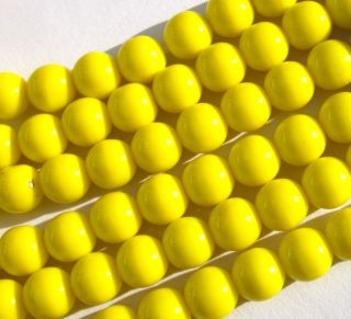 25 RARE Old Greasy Yellow Czech Trade Beads