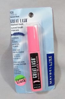 Maybelline Great Lash Mascara 120 blackest black new in package curved