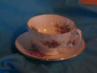 Harleigh Fine Bone China Made in England Rose Floral Cup and Saucer