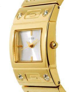 authentic brand new guess gold tone swarovski crystals watch
