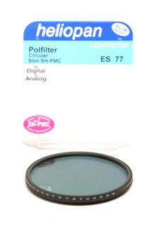 This is a new Heliopan 77mm Circular Polarizer SH PMC Slim filter.