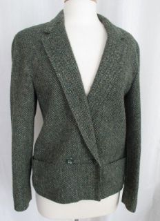 Brian Tucker Irish Tweed Blazer Green Wool 8 Made in Ireland Perfect