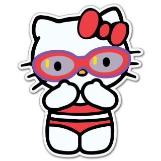 Hello Kitty Swimsuit Cartoon Bumper Sticker 4 x 5