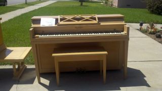 Piano Henry F Miller Upright with Bench Light Wood 92867 Pick Up Only