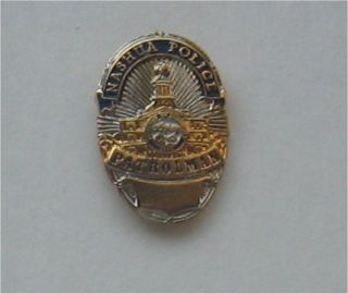 Nashua Police ~ Patrolman ~ Mini Badge Lapel/Hat/Tie Tack Pin MINT
