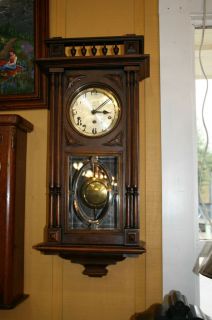 Elegant French Antique Wooden Wall Clock Henry II