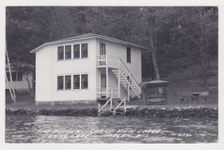 1940s RPPC Haugen WI Grand View Lodge Long Lake The Duplex Vintage