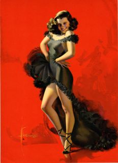 ROLF ARMSTRONG PIN UP PRINT RADIANT JEWEL FLOWERS IN HOW AM I DOING B