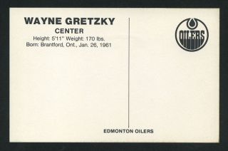1979 Wayne Gretzky Edmonton Oilers Team issued Postcard