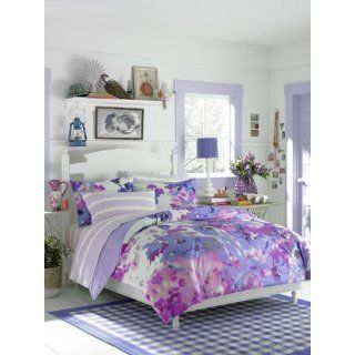 Teen Vogue Lilac Watercolor Floral Twin Comforter Set