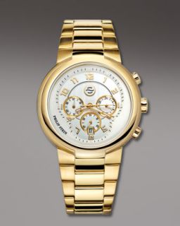 N140N Philip Stein Gold Active Chronograph Watch on Gold Bracelet