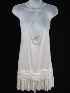 Zaccaro Grimaldi White Pleated Racerback Mini Dress M