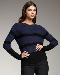 Vince Colorblock Knit Sweater, Back/Military   