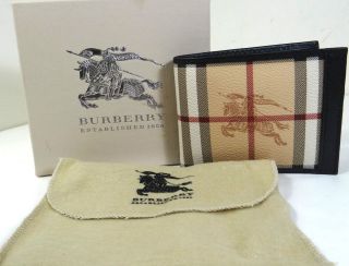 Burberry Haymarket Small Check Print Billfold Wallet