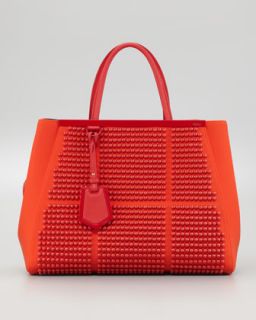 2Jours Studded Neoprene Medium Tote Bag, Red