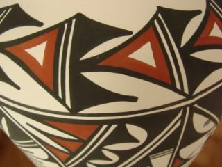 Acoma Indian Pottery Large Hand Painted Vase by AC Brown Signed