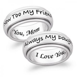 Stainless Steel Engraved Daughter Spinner Band Ring