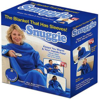 DESIGNER SNUGGIE SOFT FLEECE BLANKET WITH SLEEVES AND POCKETS   1 SIZE