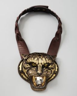 Lanvin Panther Pendant Necklace   