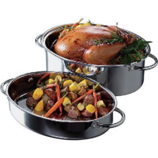 New 2 in 1 High Dome Stainless Steel Roaster