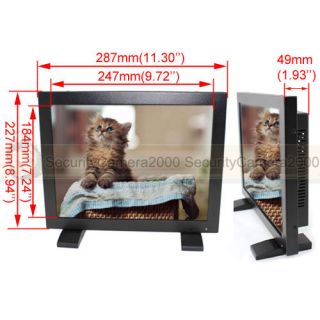 CCTV Camera Video 12 inch High Resolution LCD Monitor