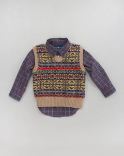 fair isle vest plaid shirt original $ 45 45 20 20