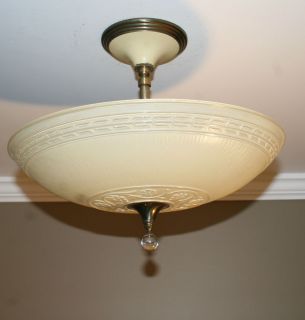 glass art deco light fixture ceiling chandelier semi flush biege
