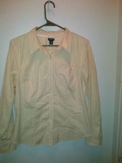 American Eagle size 14 shirt button down pink stripes top blouse