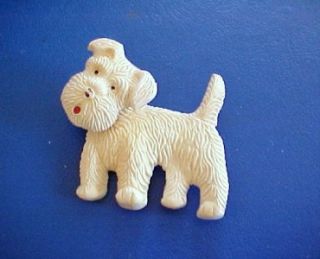 west highland terrier pin head moves vintage plastic