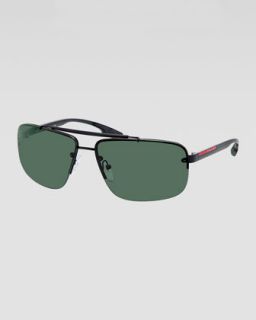 N22DS Prada Rectangular Metal Sunglasses
