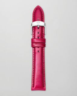 Michele 16mm Patent Leather Watch Strap, Pink   