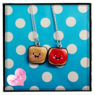 Kawaii Kitsch Happy Peanut Butter Jelly Best Friends Forever Necklace