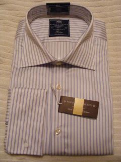 Hawes and Curtis Mens Dress Shirt New w Tag 17 36 100 Cotton Slim Fit