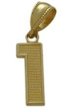 14 Karat Yellow Gold Number 1 Pendant with 20 chain Jewelry 