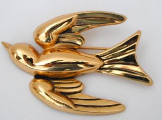 1940s Coro Pegasus Bird Pin & Hawk in Flight Pin