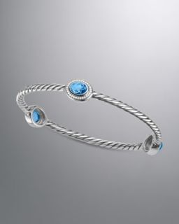 Y19UU David Yurman Color Classics Bangle Bracelet, Blue Topaz