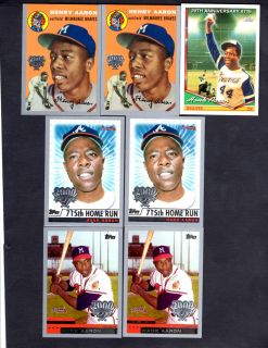 Hank Aaron Topps Cards Lot of 7 1994 to 2000