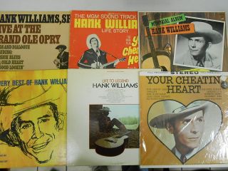 HANK WILLIAMS Sr HUGE LOT of 14 LP Records 33 rpm COUNTRY MUSIC VG to