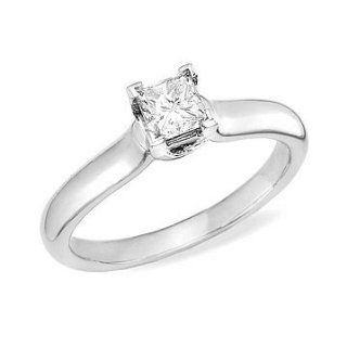 1 Carat Princess Cut Diamond I1/I2 I/J Platinum Ring