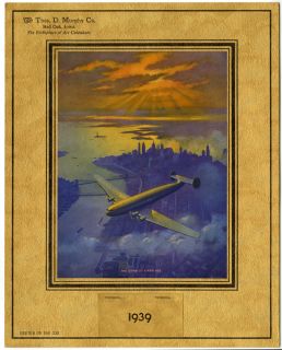 Vintage Ruehl Heckman 1939 Thos D Murphy Art Deco Aviation Machine Age