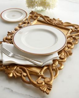 NM EXCLUSIVE Golden Carved Wood Place Mat   