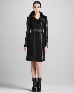 Burberry London Mesh/Leather Trenchcoat   