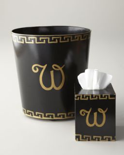 H6AE0 Black & Gold Monogrammed Vanity Accessories